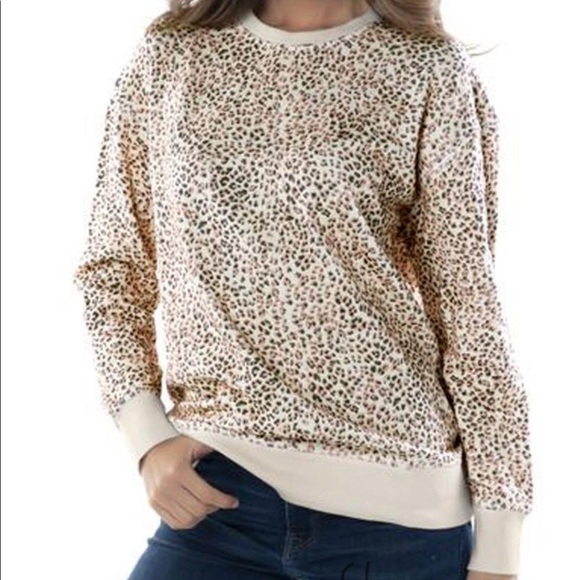 Pink Leopard Sweatshirt Super Soft - Picture 1 of 6